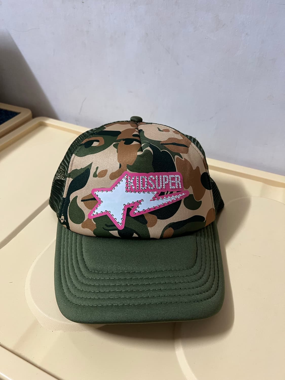 베이프 스타로고 라인스톤 키드슈퍼 캡 상품이미지1