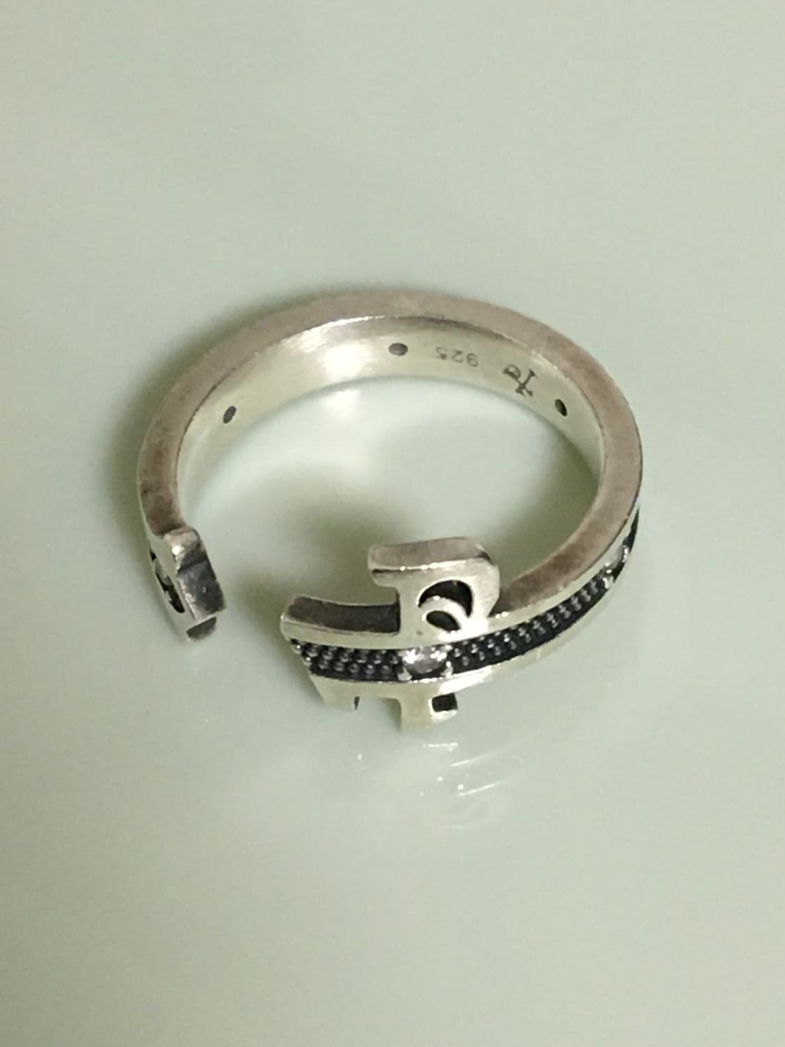 폴리테루 925 실버 링 001 심볼 P 상품이미지3