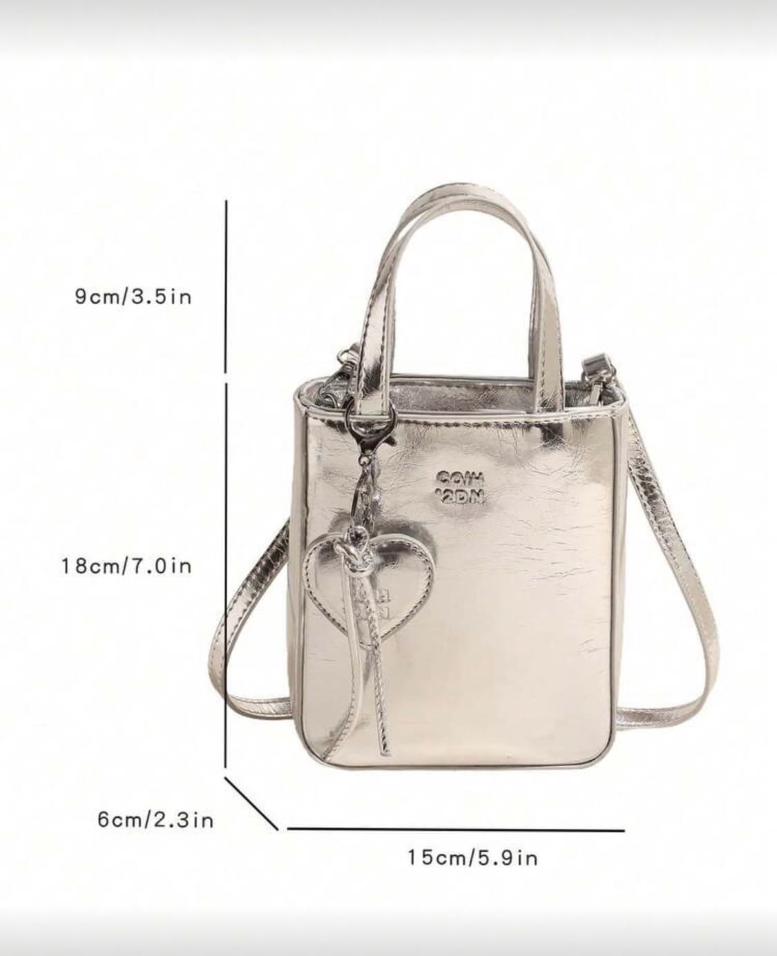 실버 미니 토트백 크로스백 상품이미지2