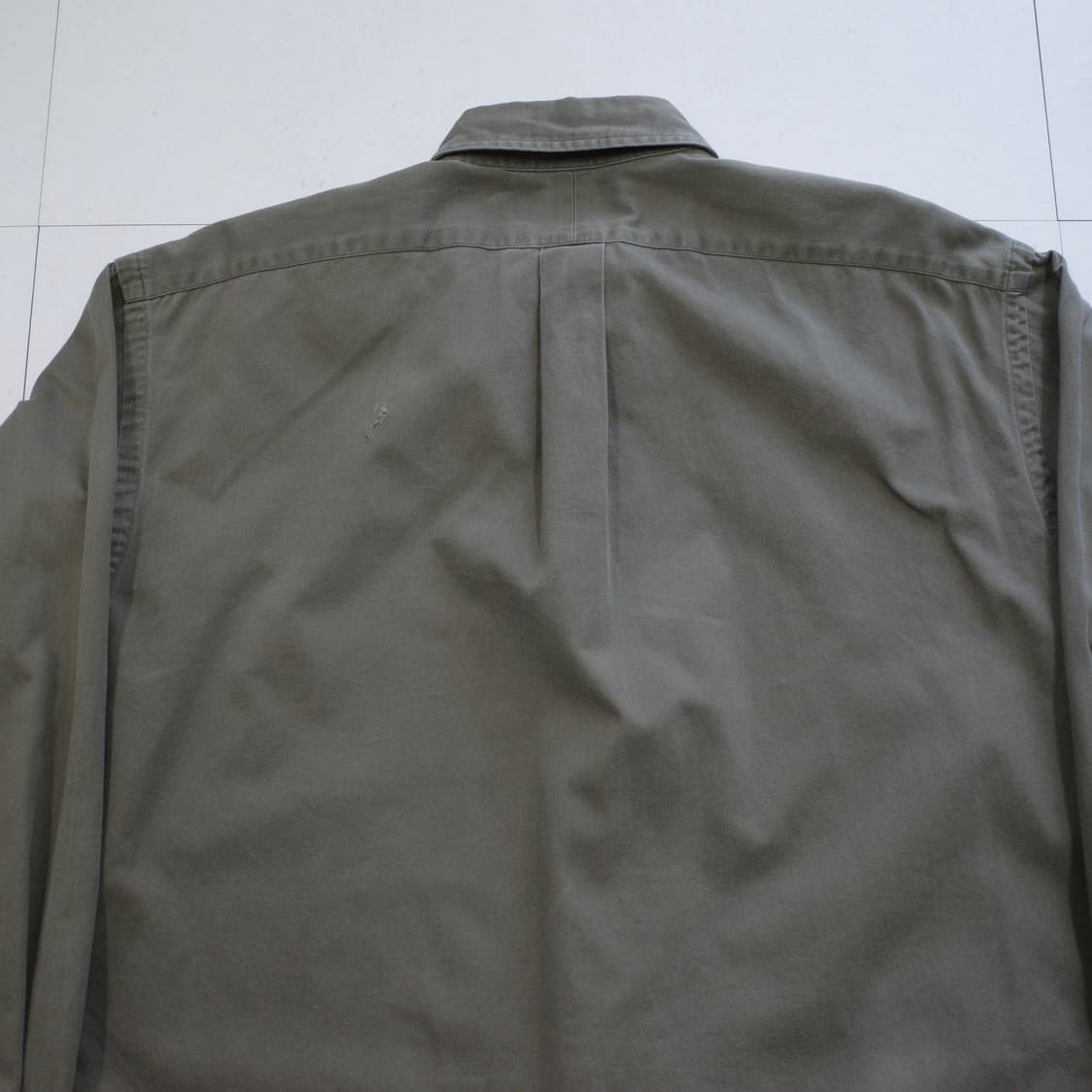 90s 폴로 랄프로렌 클래식핏 코튼 셔츠 M 카키 상품이미지7