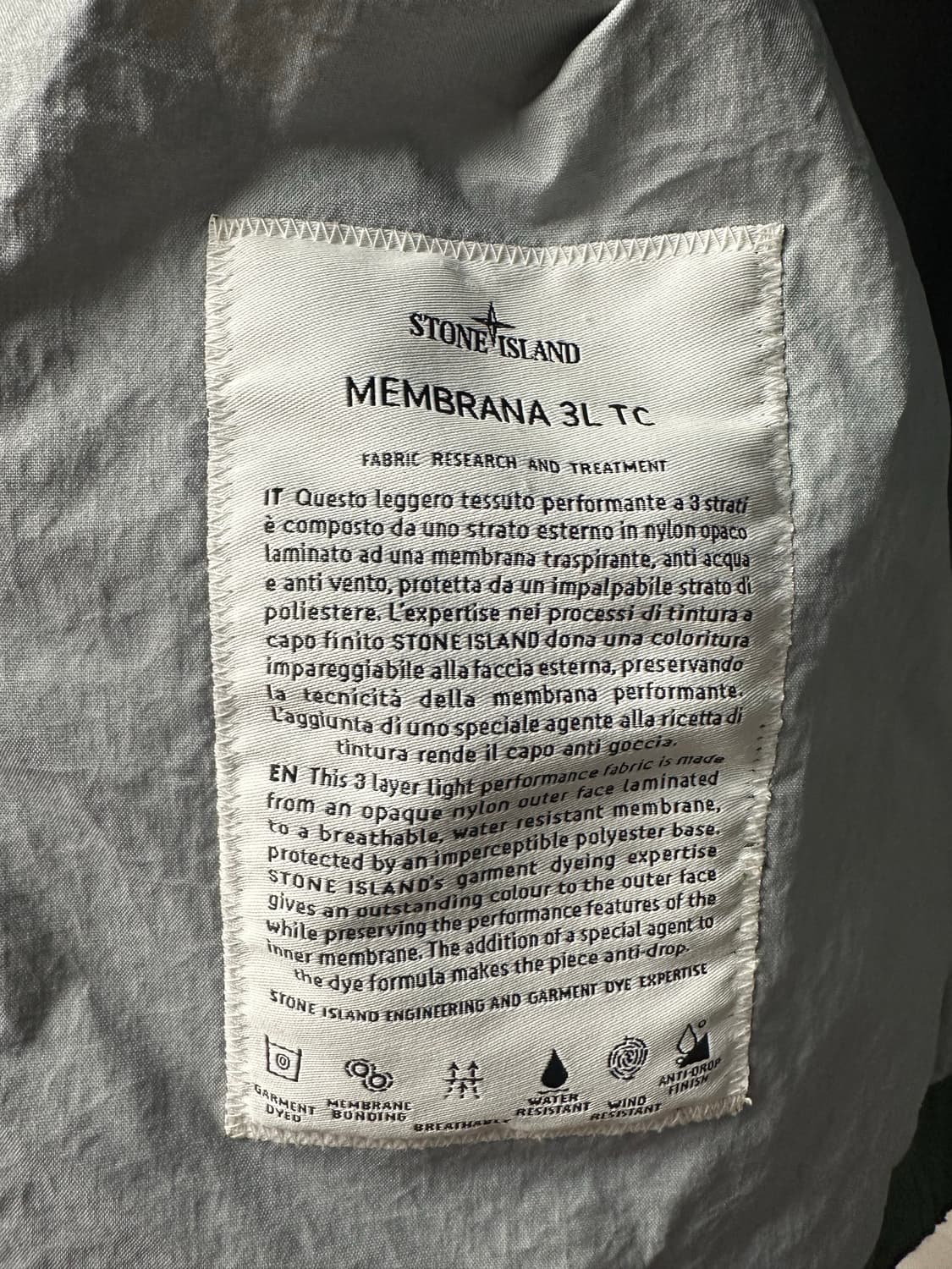 스톤아일랜드 멤브라나 3L TC 올리브 M 상품이미지2