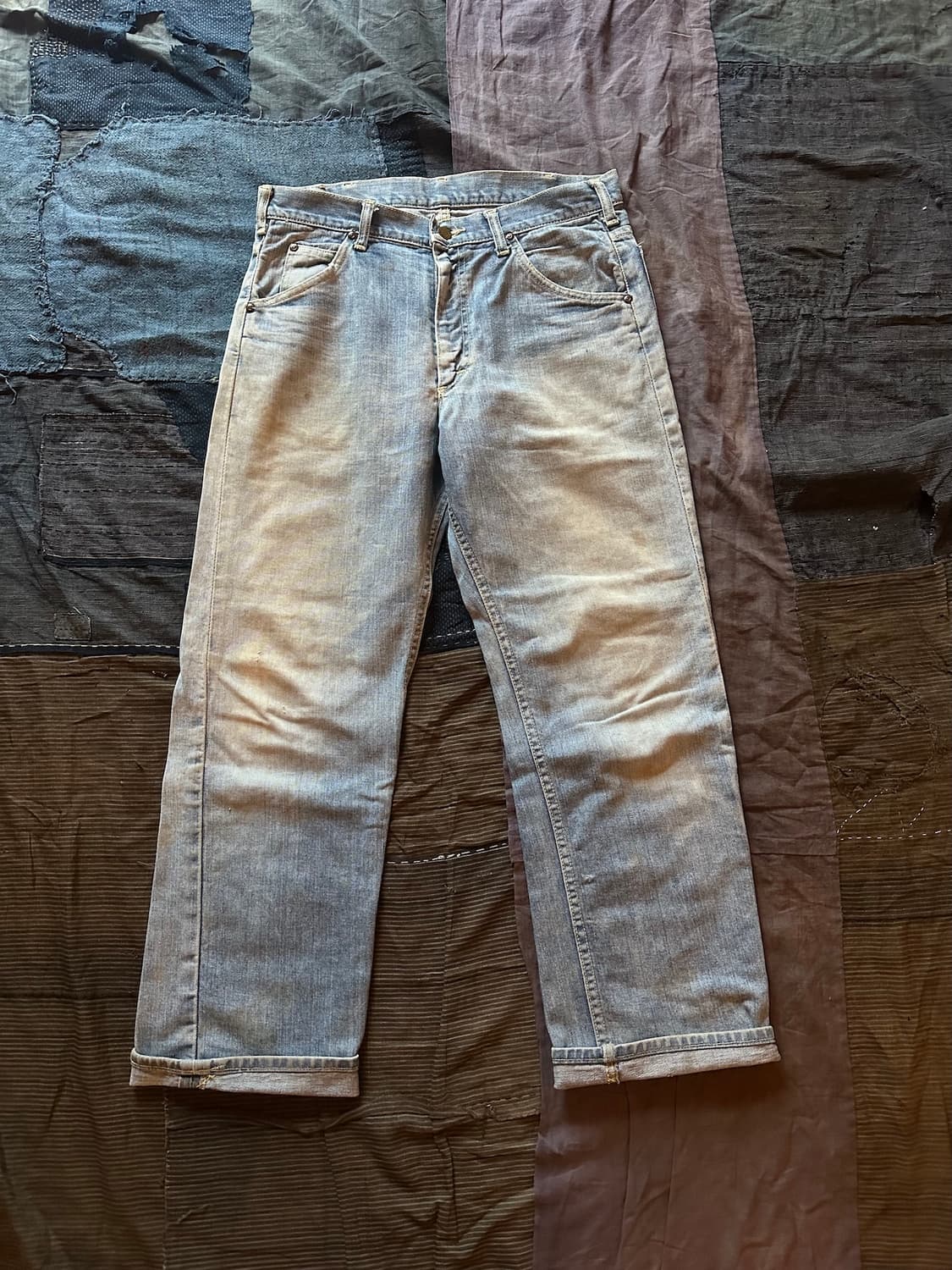 70s USA LEE 빈티지 리 하프 셀비지 데님 팬츠 상품이미지2