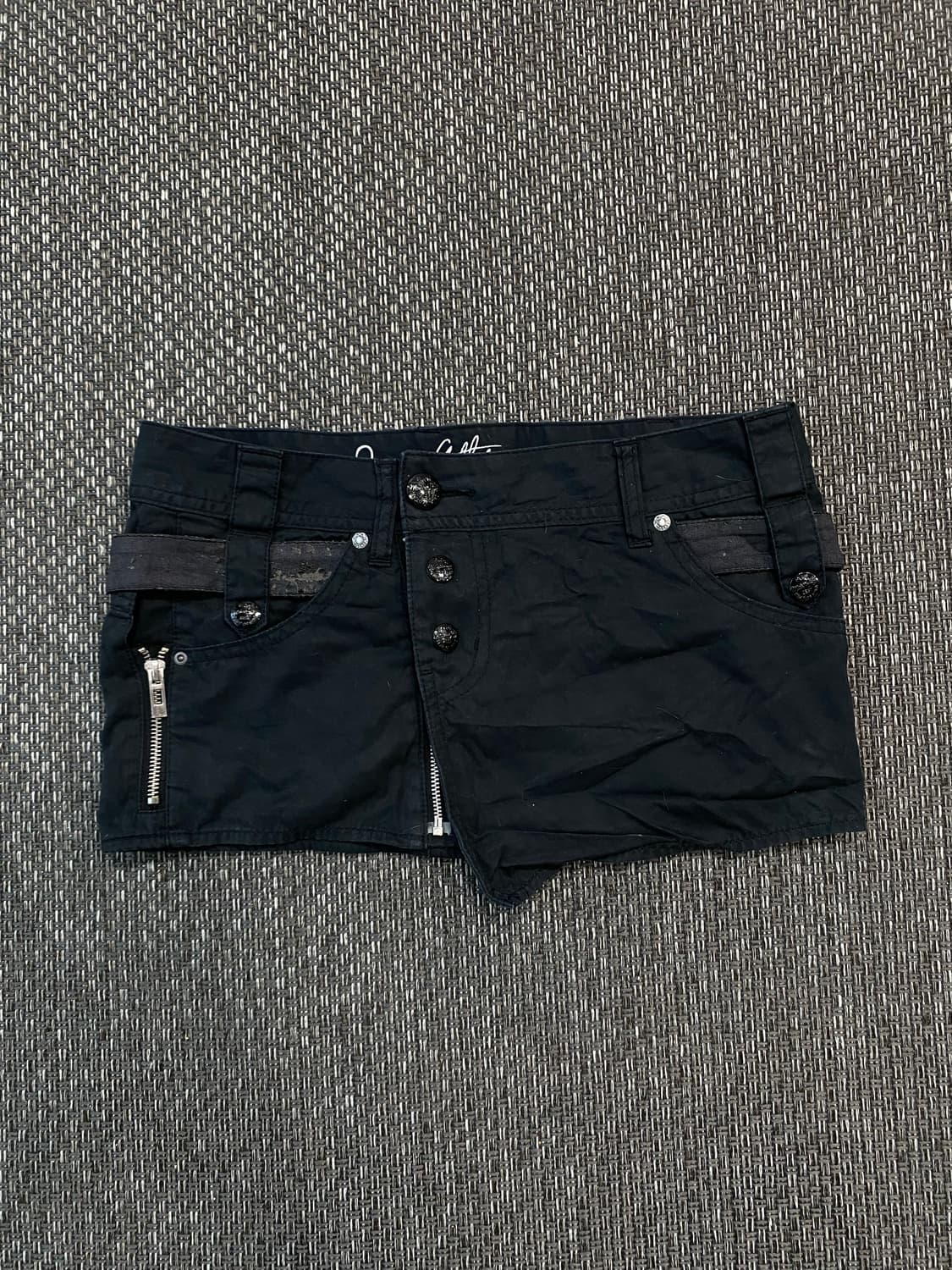 00’s Black Zip Detail Short Skirts 상품이미지1