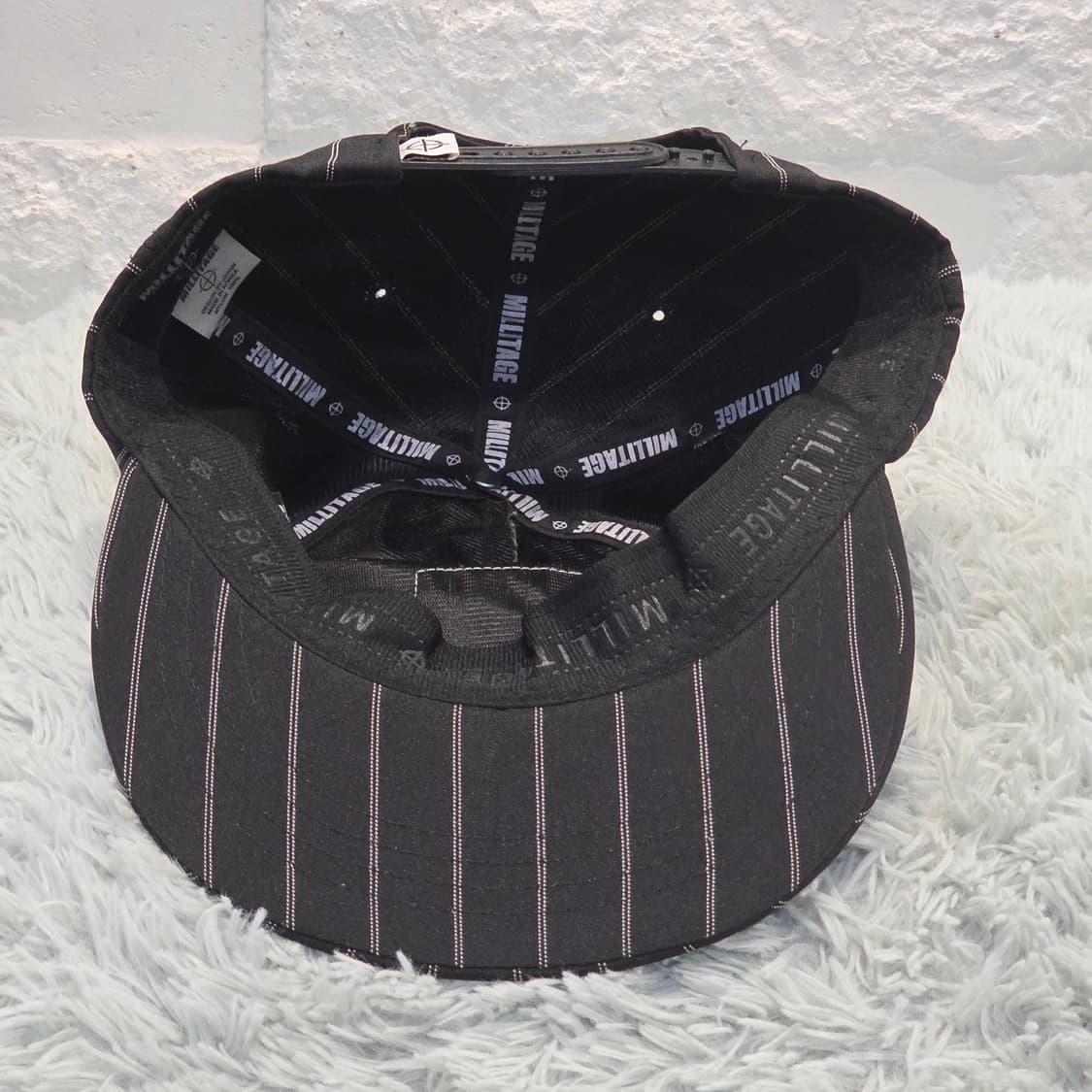 p5-4:밀리터지 스트라이프 블랙 플랫캡(57~59) 상품이미지5