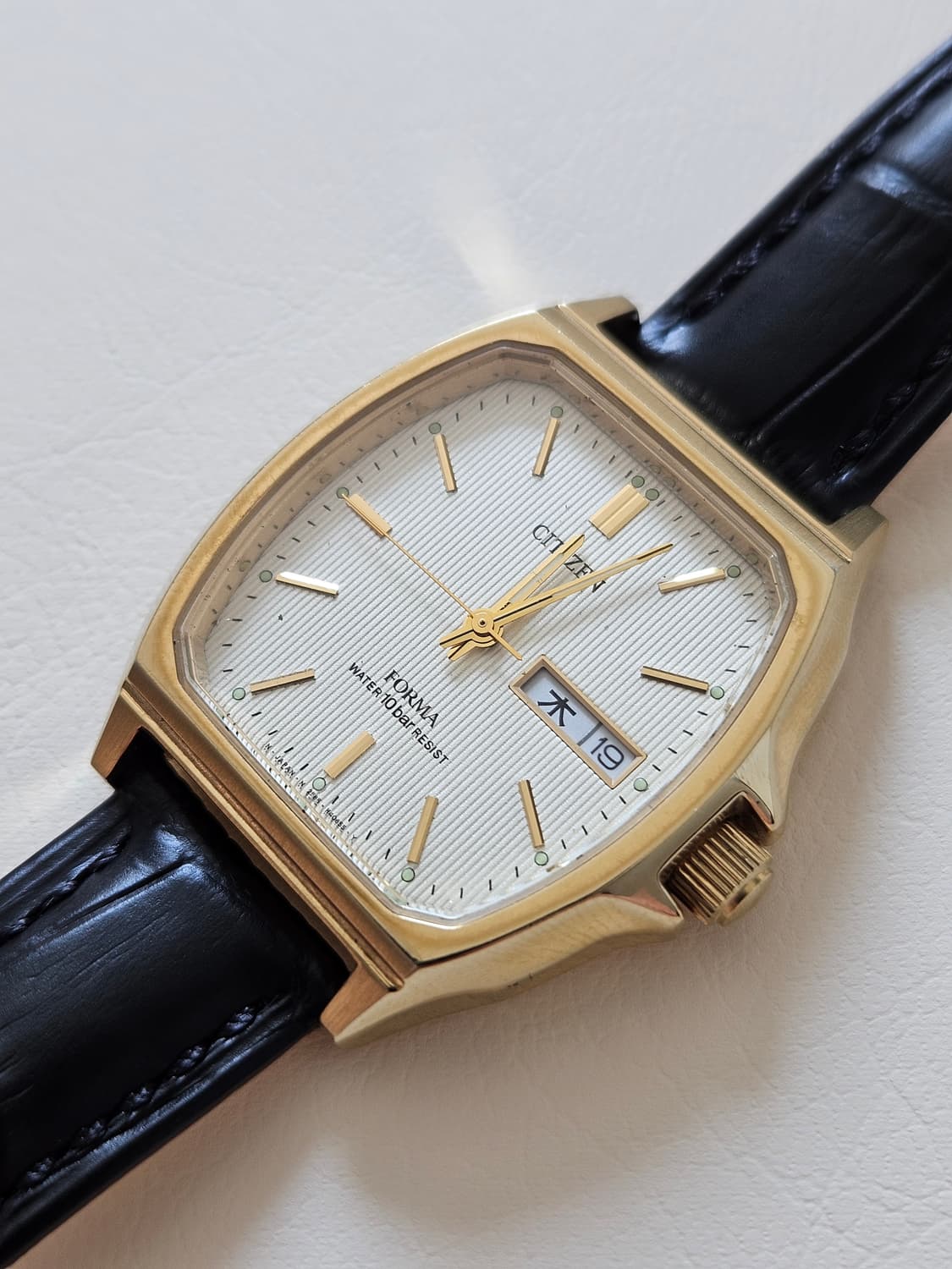 빈티지 시티즌 FORMA 금장 가죽 시계 상품이미지4