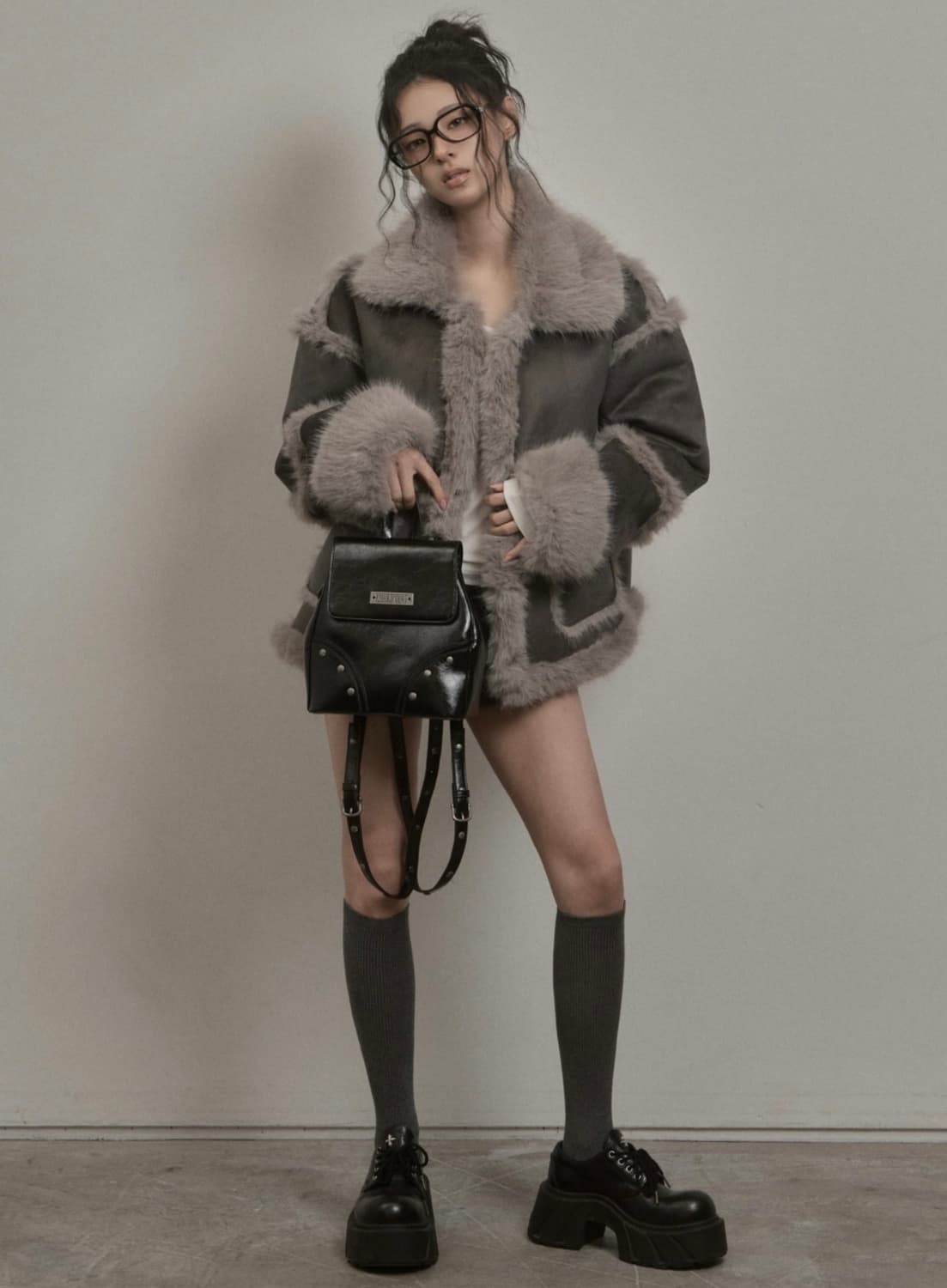 카키포인트 시어링 퍼 무스탕 상품이미지3