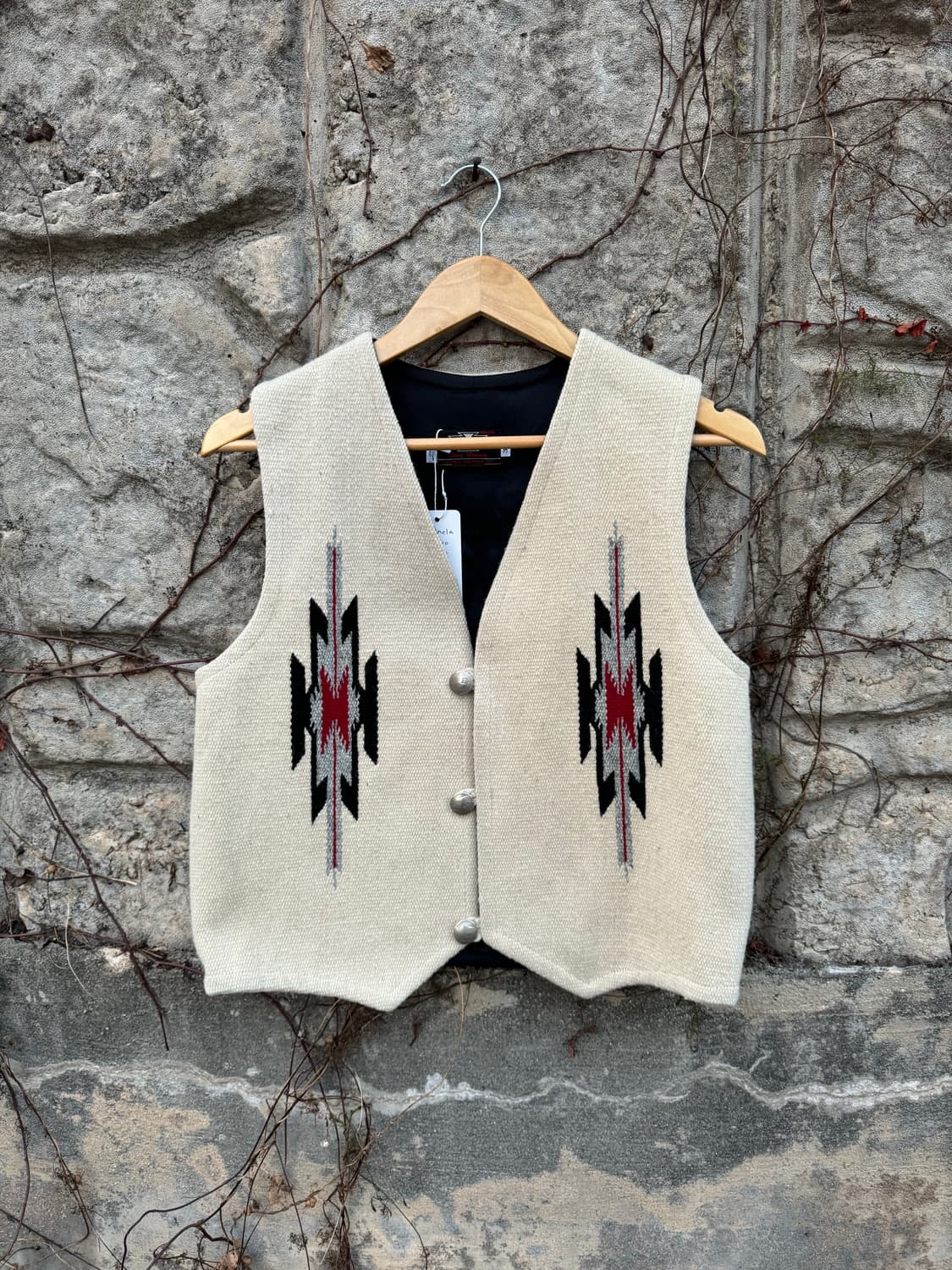 센티넬라 빈티지 핸드 우븐 울 오르테가 치마요 베스트 조끼 나바호 상품이미지1