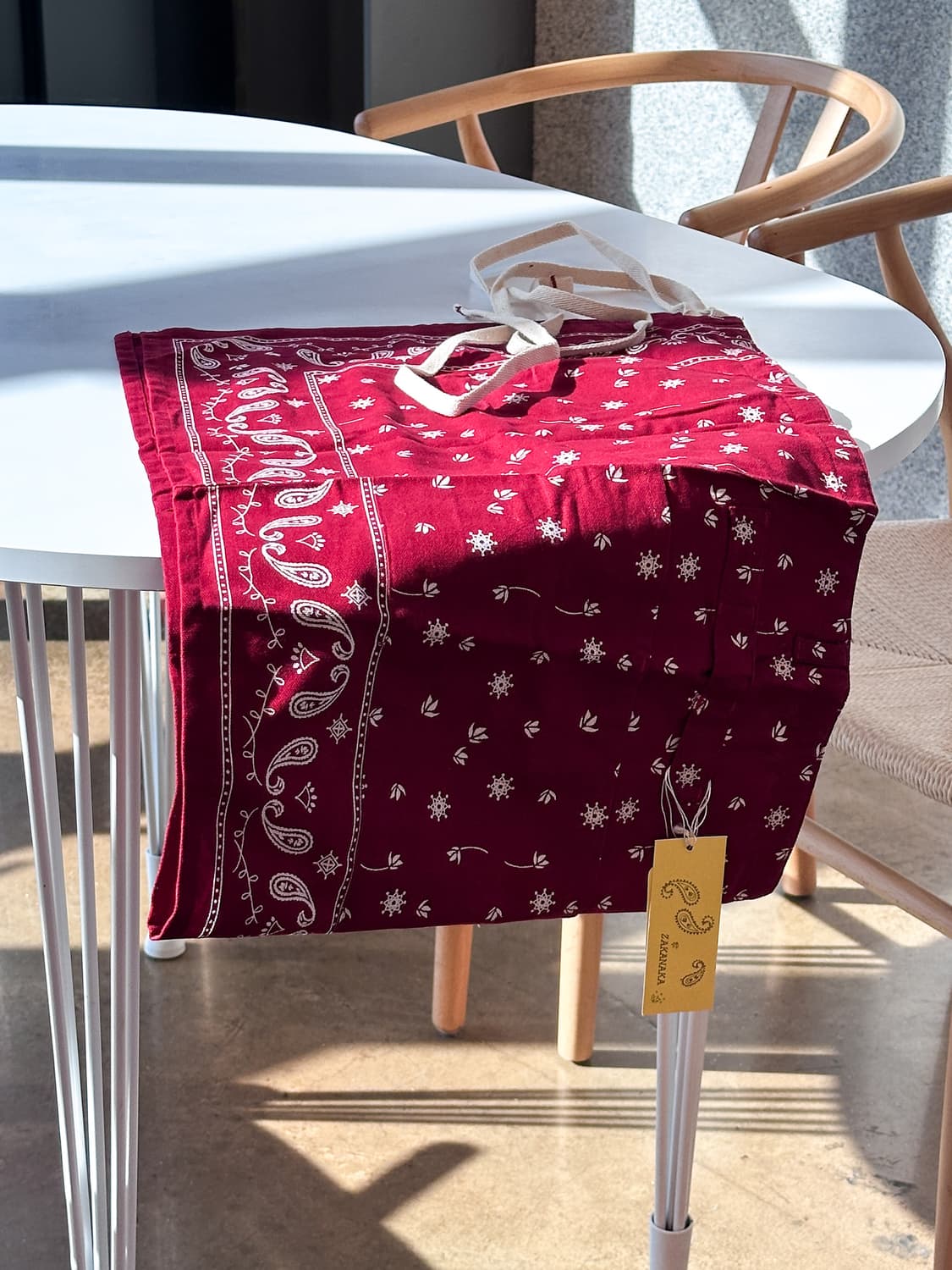 ❤️버건디 페이즐리 하프 앞치마🌿 | ZAKANAKA 상품이미지4