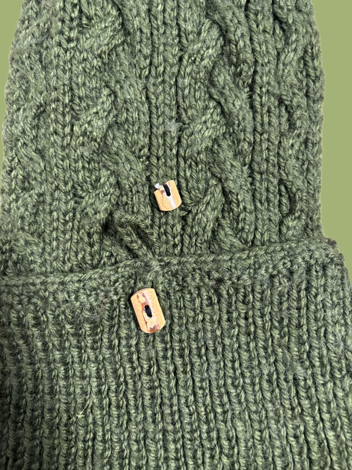 빈티지 그린 우드단추 핸드워머 목도리 상품이미지2