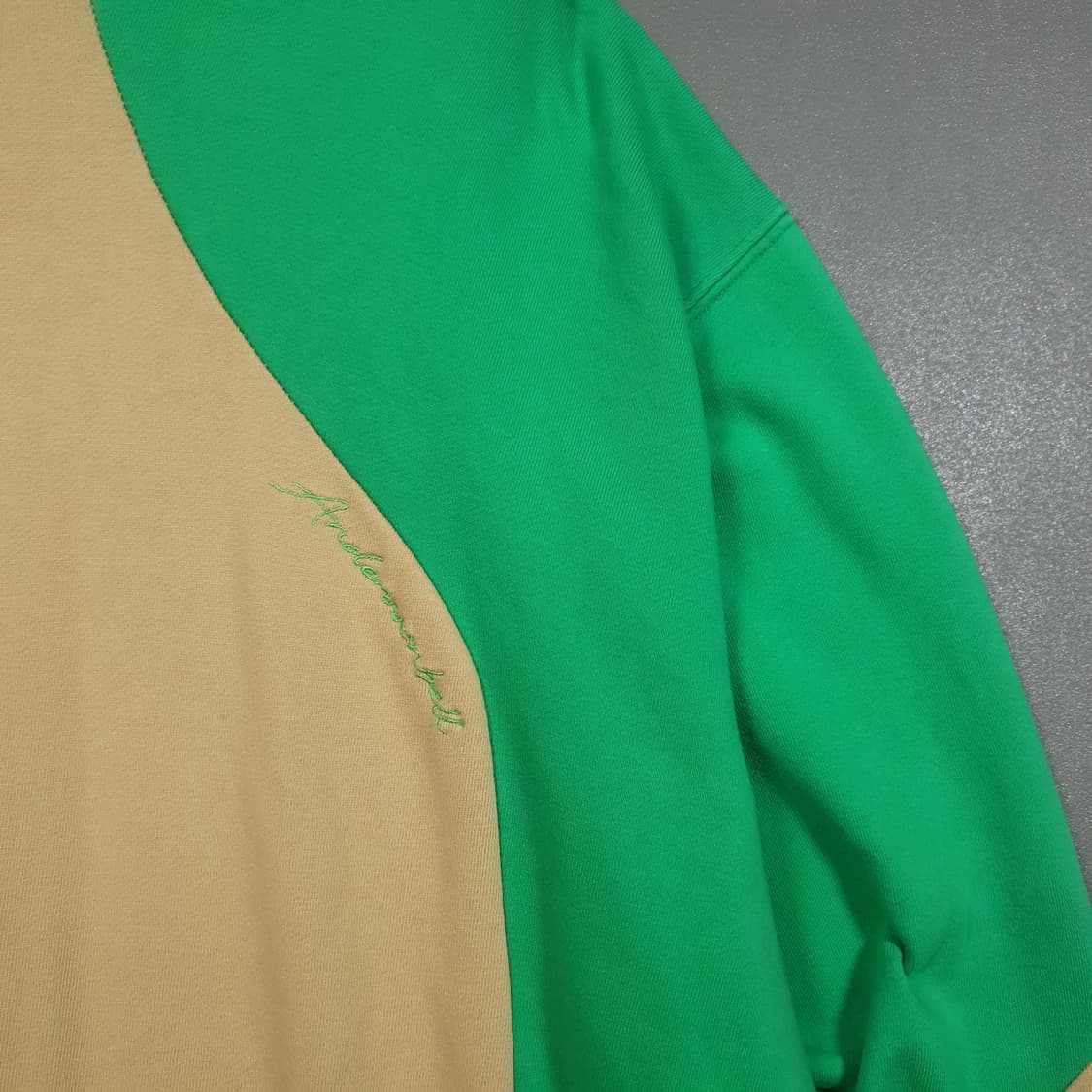 실측 XL (105) 앤더슨벨 콘트라스트 커브드 후디 오버핏 후드티 희귀 상품이미지3