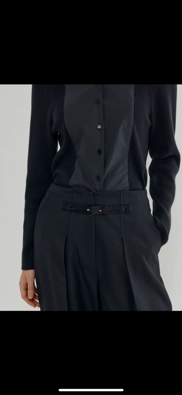 LABEL 블랙와이드 핀턱팬츠 / 테일러드팬츠 상품이미지4