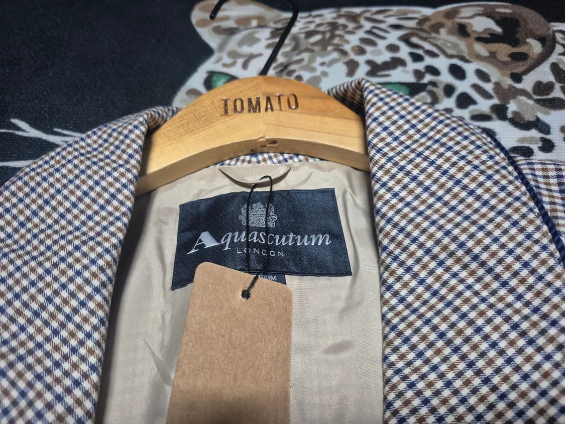 아쿠아스큐텀 트렌치 체크 코트 M 정품 상품이미지2