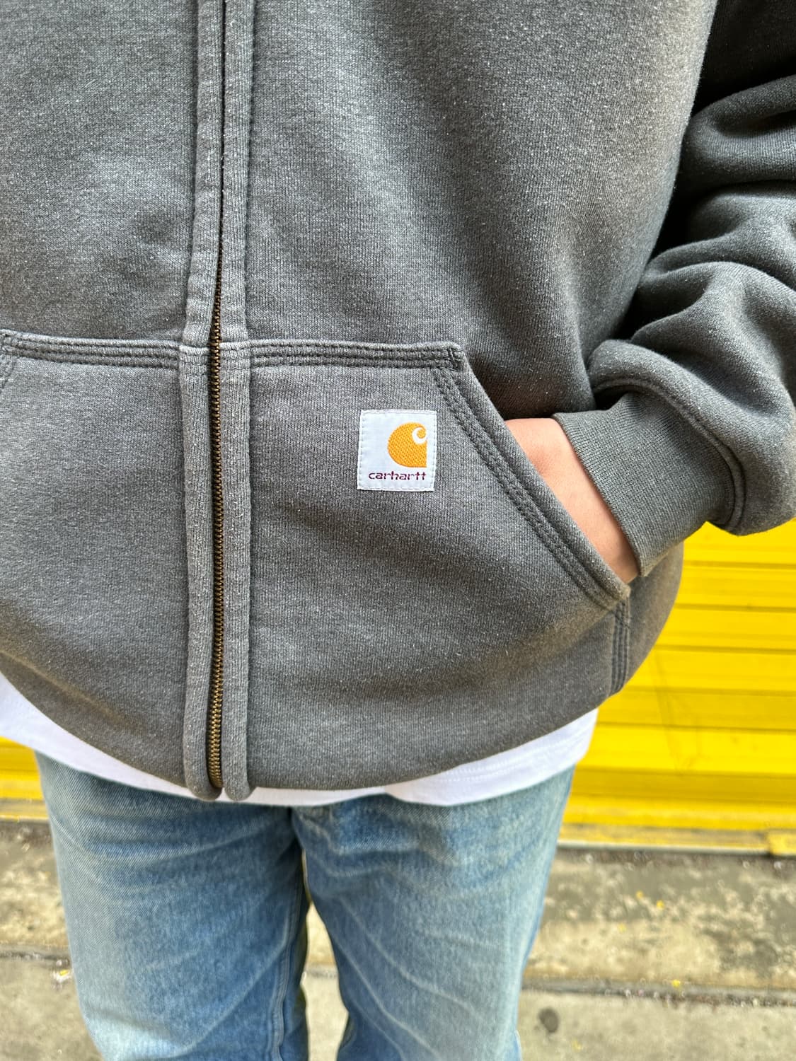 칼하트 써멀 박스로고 오버핏 후드집업 M  상품이미지5