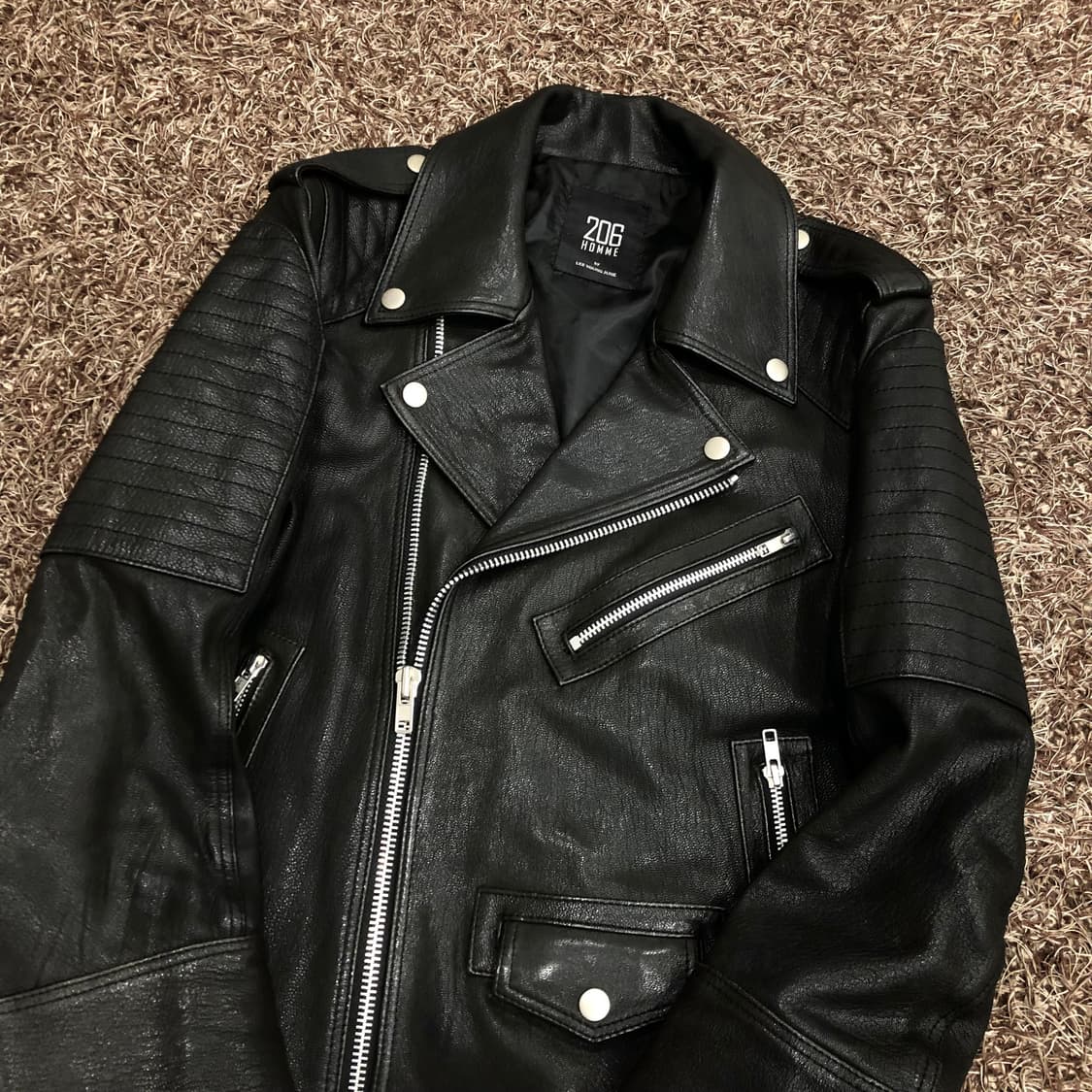 206옴므 양가죽 레더 라이더 자켓 상품이미지2