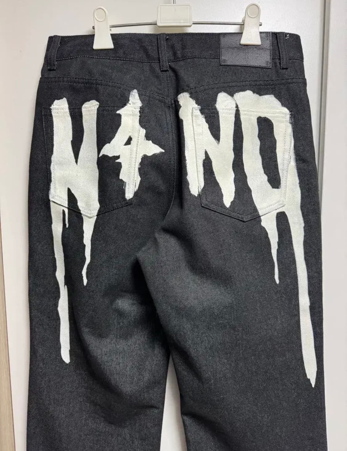 [L size] 낫포너드 드립 로고 블랙 데님 상품이미지2