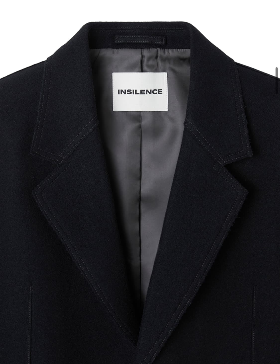 인사일런스 멜톤 울 컷오프 블레이저 BLACK 상품이미지3