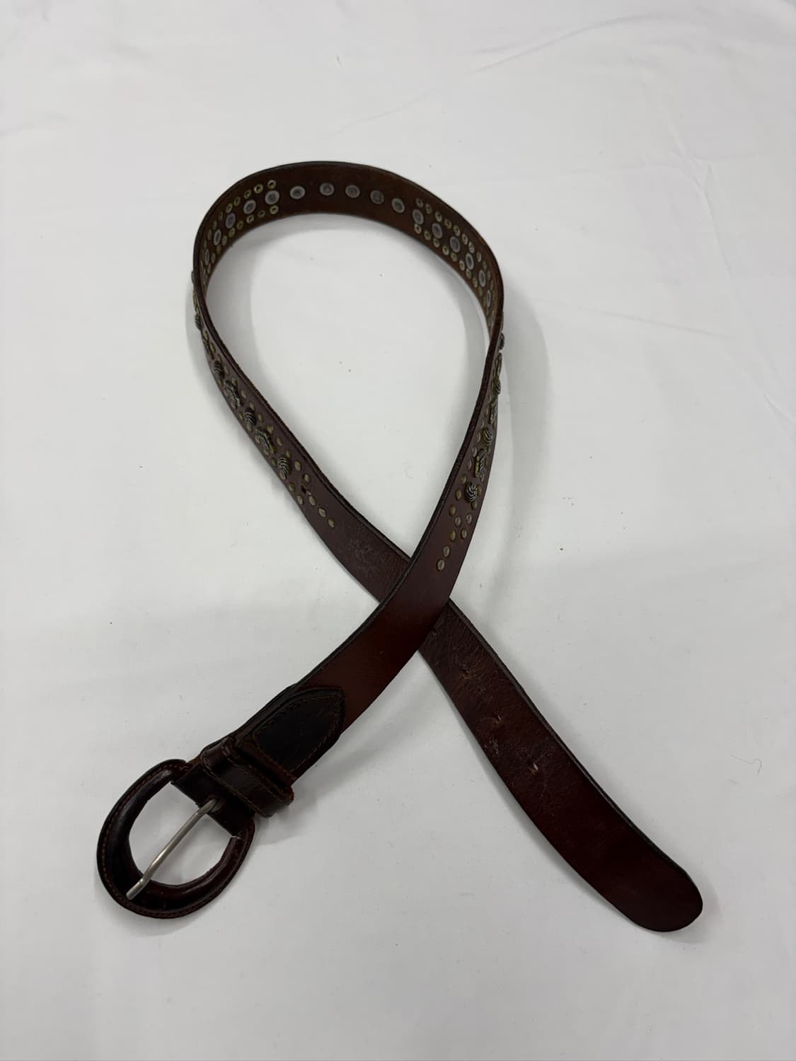 빈티지 웨스턴 스터드 디테일 빈티지 레더 벨트 상품이미지3