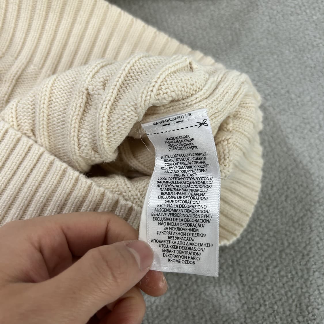 폴로 랄프로렌 케이블 니트 아이보리 xs 상품이미지5