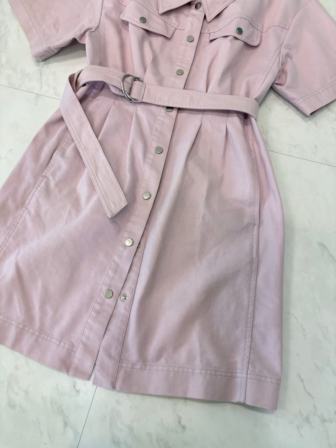 olive des olive pink denim dress 상품이미지3