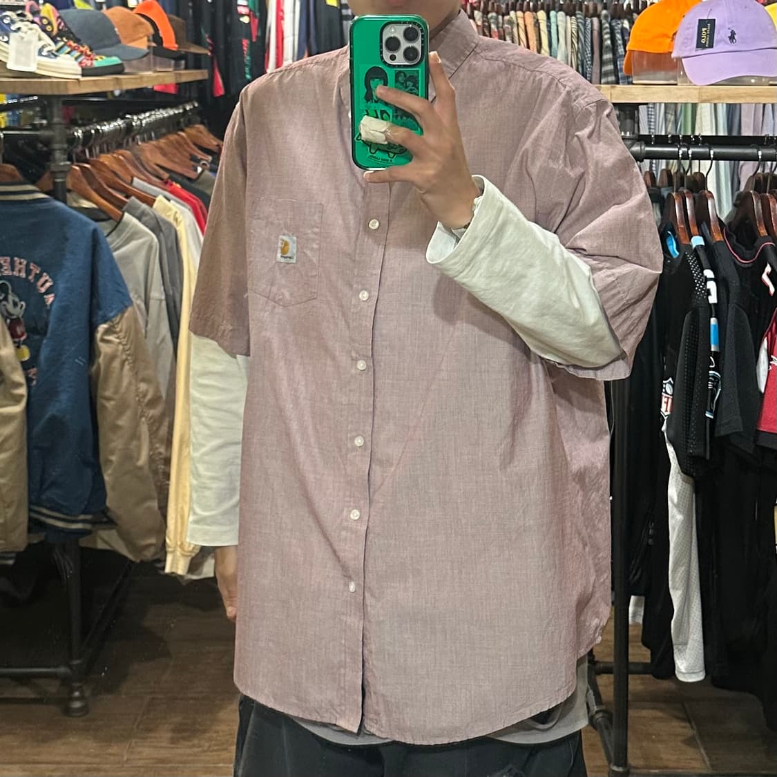 [HI] 칼하트 반팔 셔츠 핑크그레이 상품이미지3