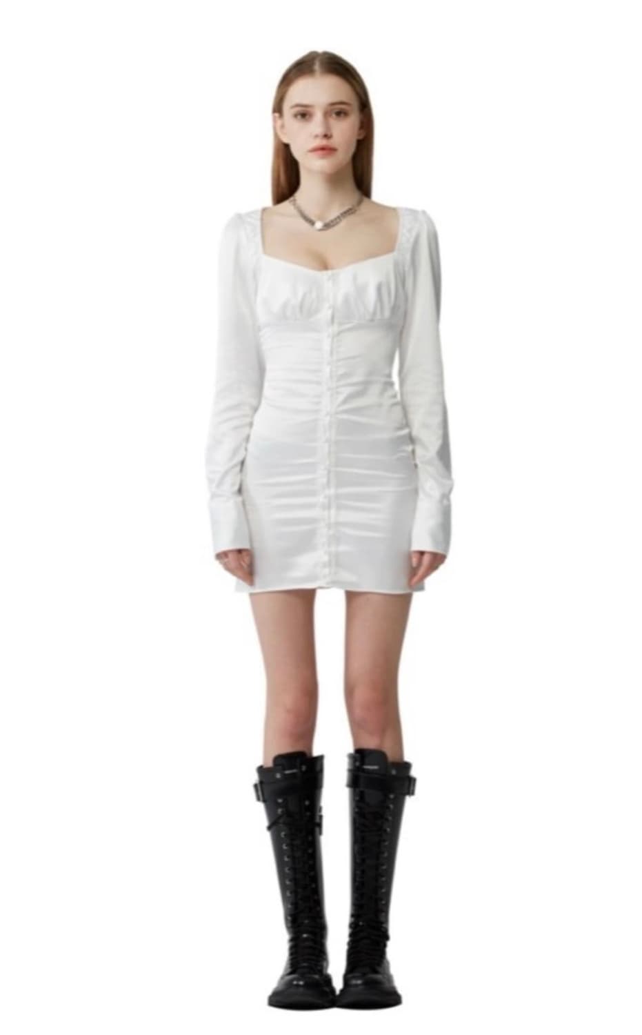 보헤미안서울 새틴 원피스 블랙 M 상품이미지3