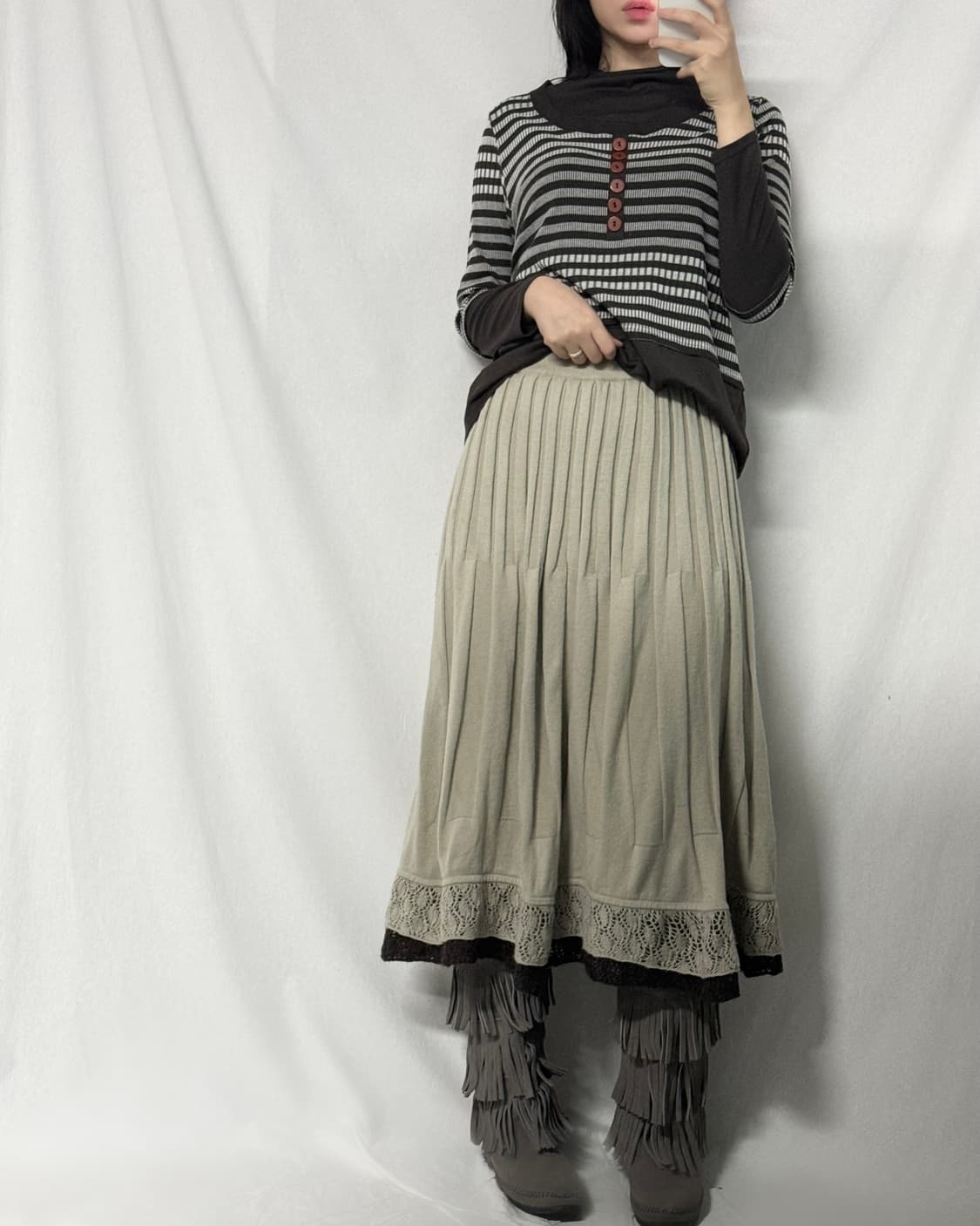 레이어드 버튼 니트 상품이미지4