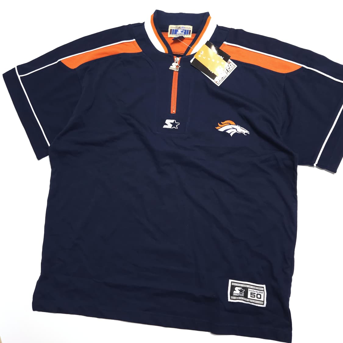 스타터 90s NFL 브롱코스 반팔 하프 집업 져지 상품이미지2