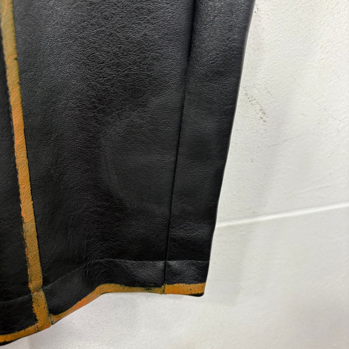 배색 레더 자켓 상품이미지4