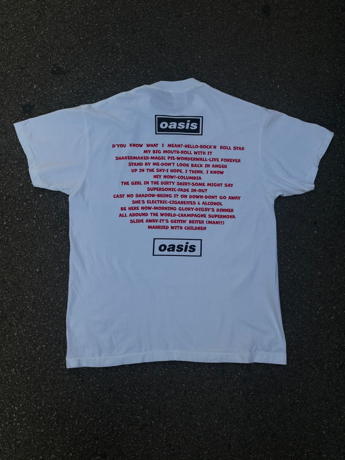 OASIS 오아시스 투어 반팔 티셔츠 상품이미지3