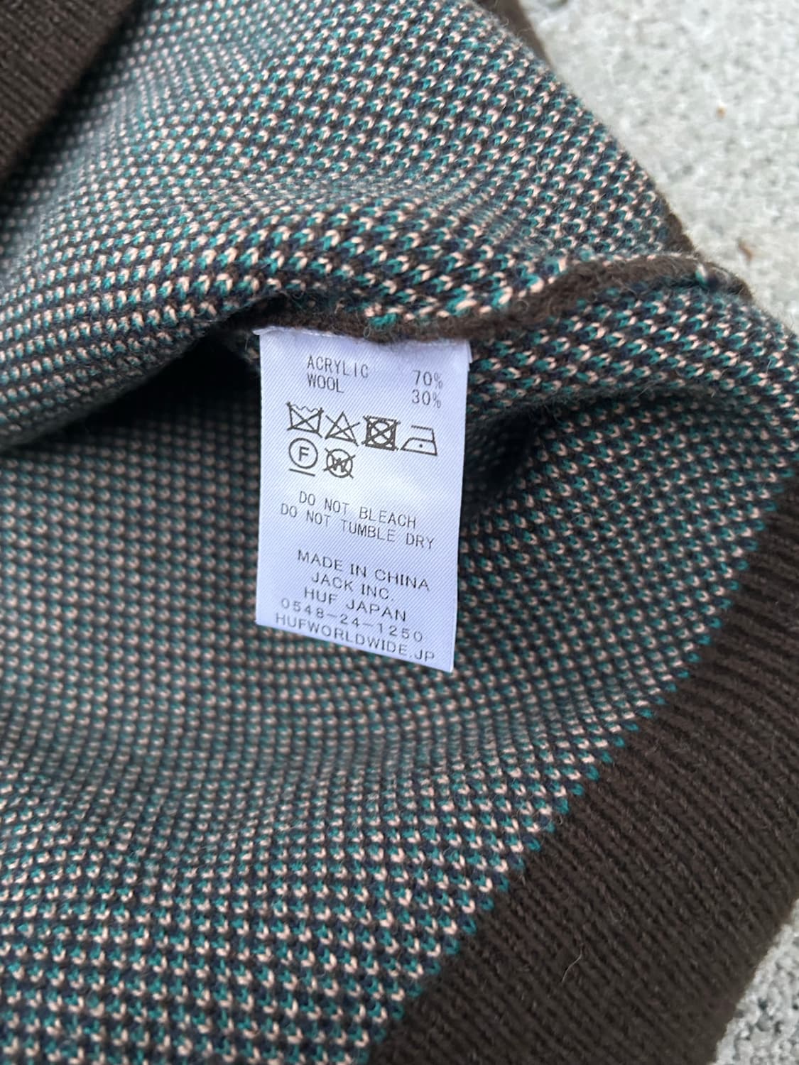 *rare* HUF 다크브라운 로고 니트 스웨터 상품이미지3