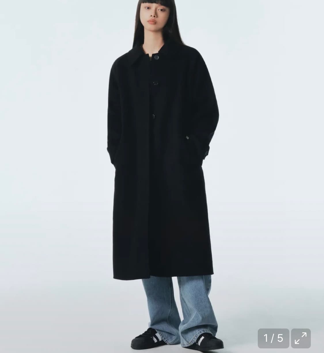 시티브리즈 벨티드 핸드메이드 롱 코트 발마칸 블랙 상품이미지1