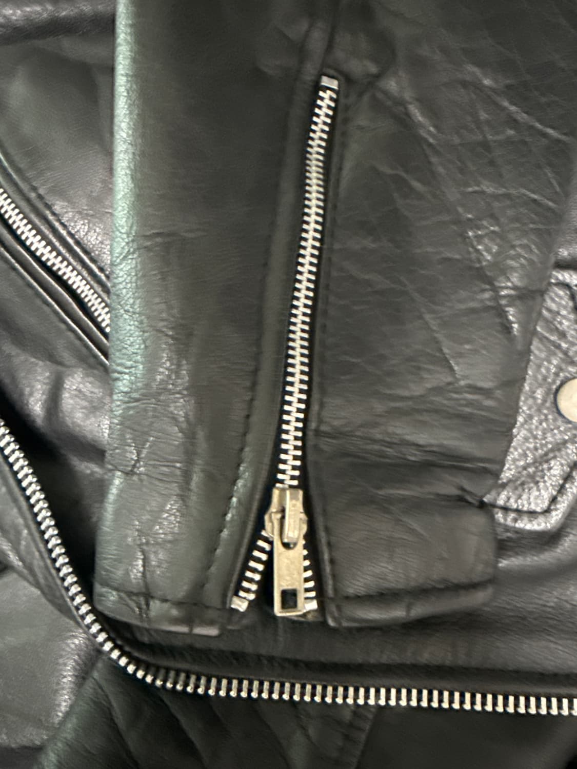 미국 빈티지 더블카라 소가죽 바이커자켓 상품이미지7