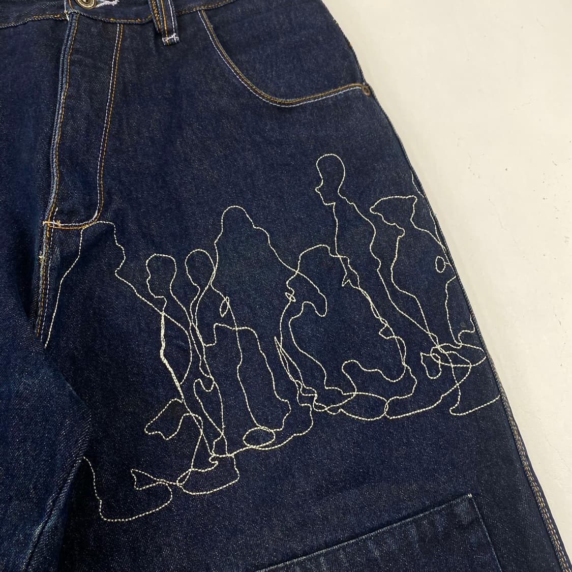 90s FUBU 빈티지 플래티넘 배기 데님 진 (30) 상품이미지5