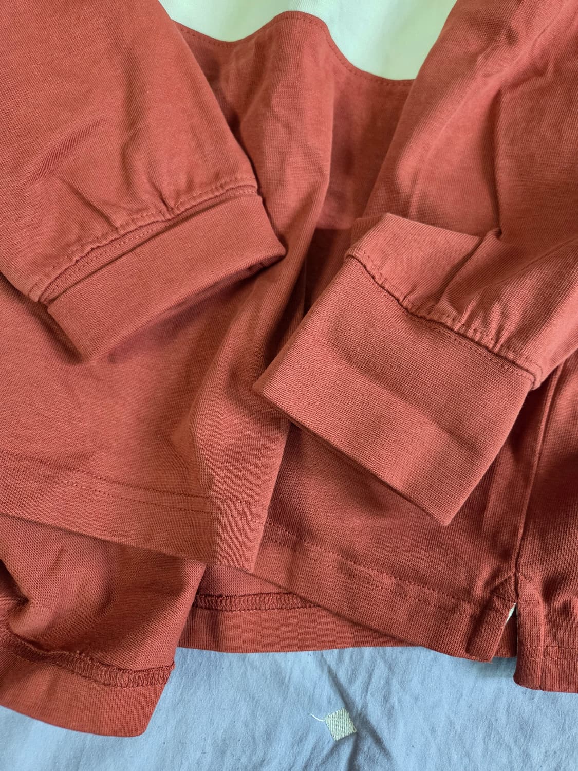 H&M 럭비 셔츠 긴팔 레드/아이보리 XL 상품이미지6