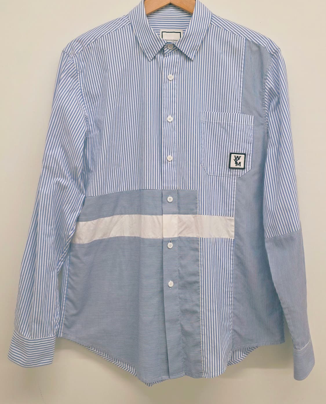 [정품] Wooyoungmi 우영미 남성 가슴포켓 스트라이프 셔츠. 상품이미지1
