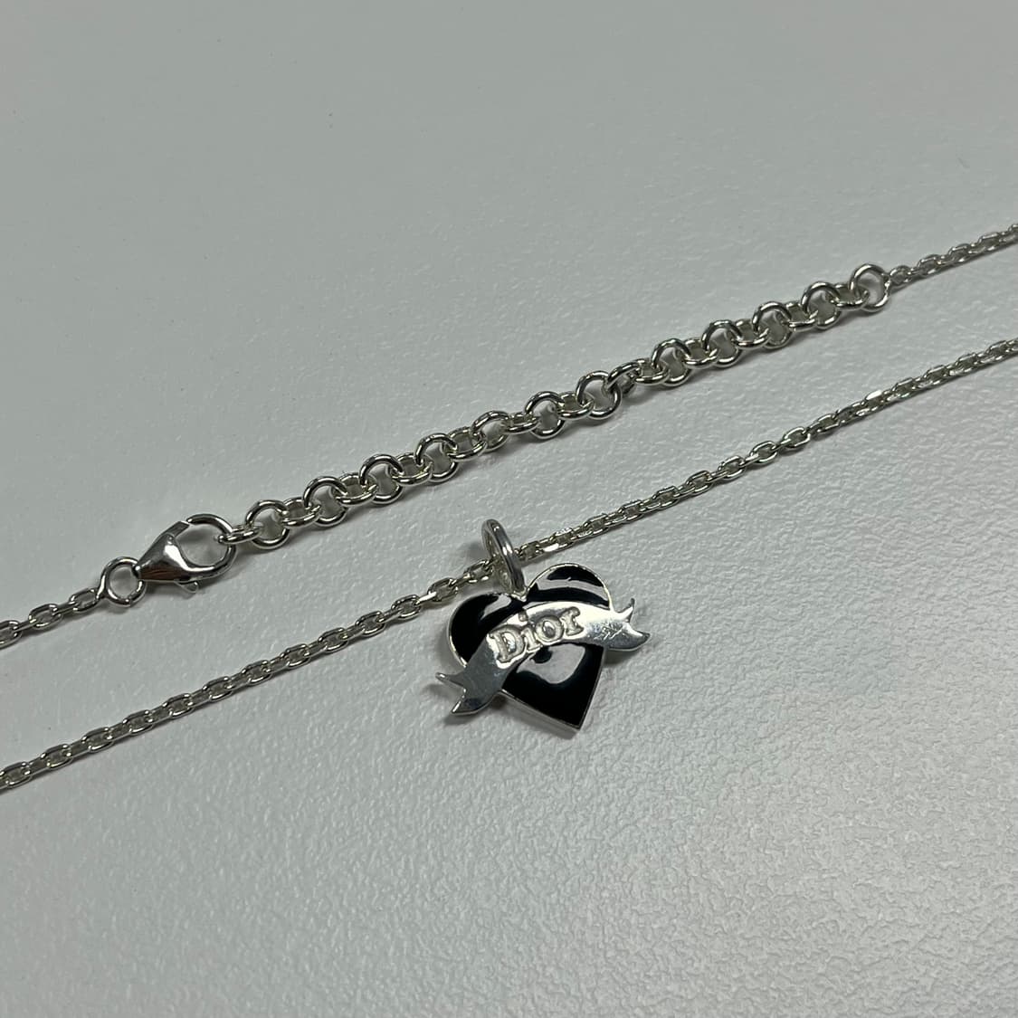 디올 블랙 하트 목걸이(silver925) 상품이미지5