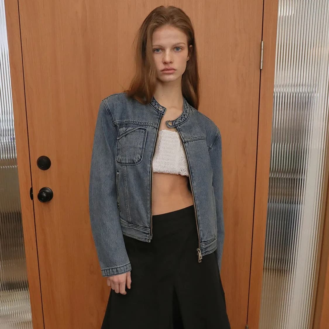 RHEME 리임 크롭 데님자켓 빈티지블루 상품이미지2