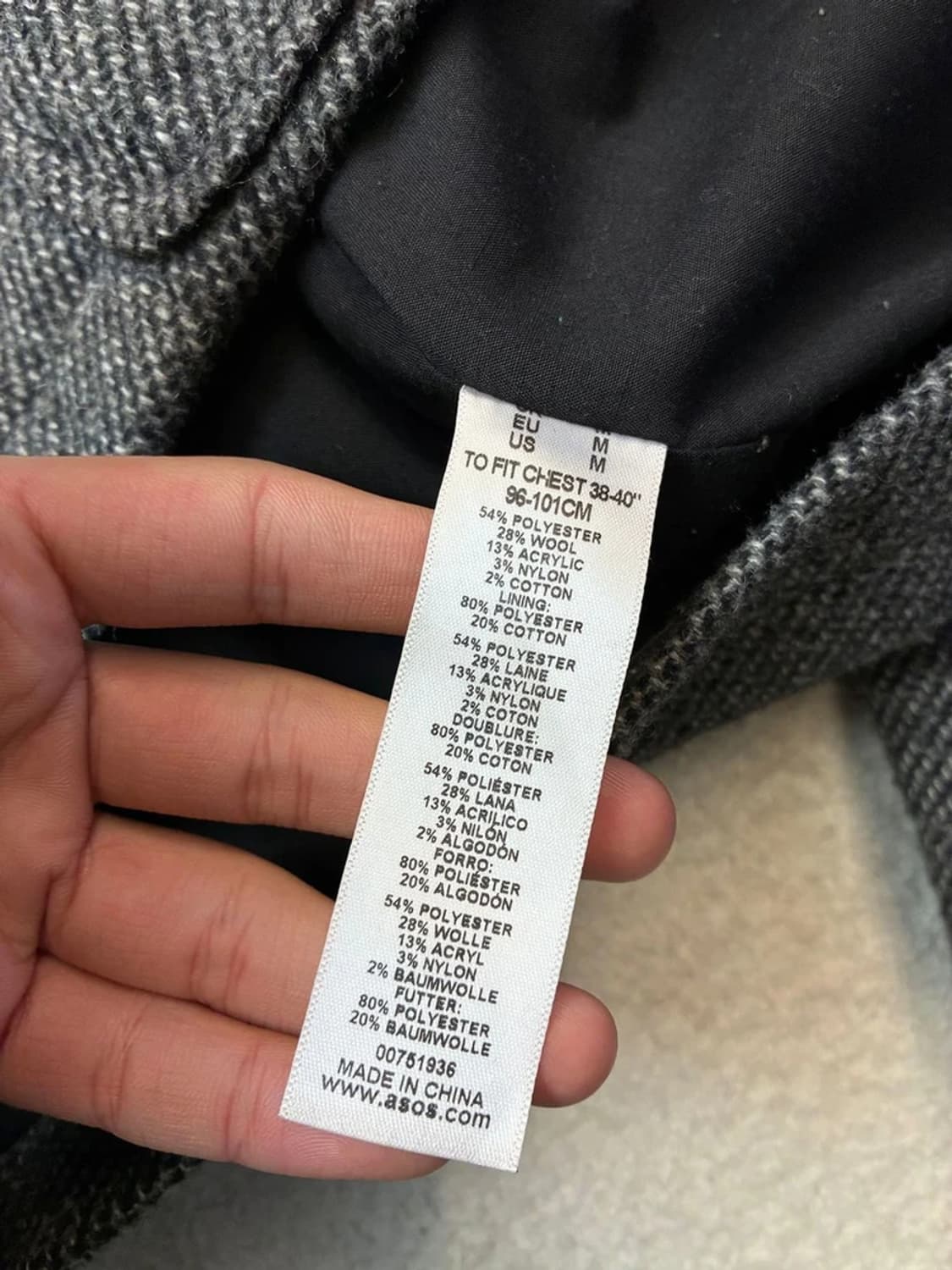 에이소스 ASOS Hook 헤링본 더블 코트 PN6101 상품이미지9