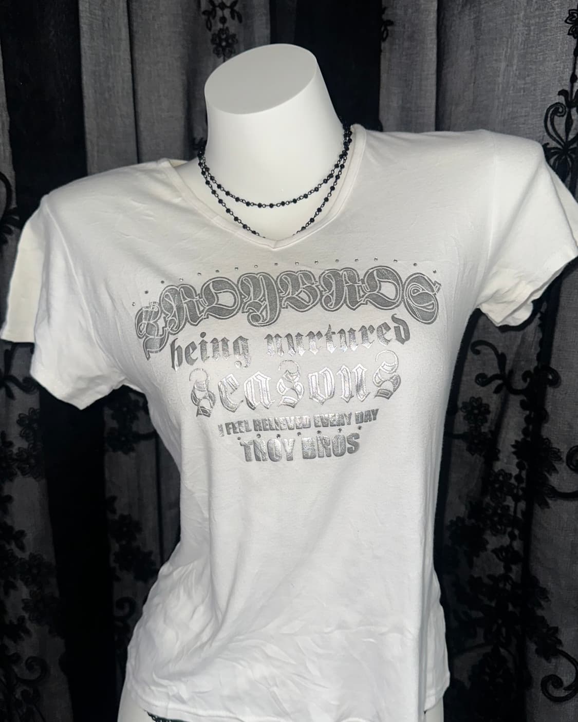 silver lettering short-sleeved 상품이미지2