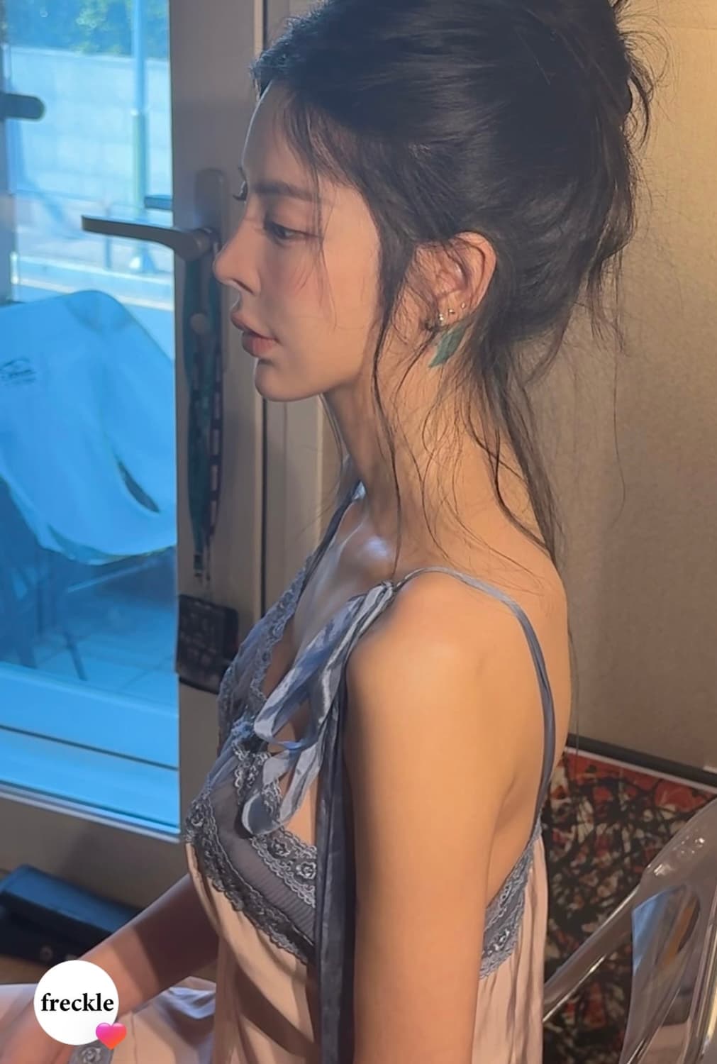 (새상품) 프레클 레이스 스트랩 미니 슬립 드레스 상품이미지4