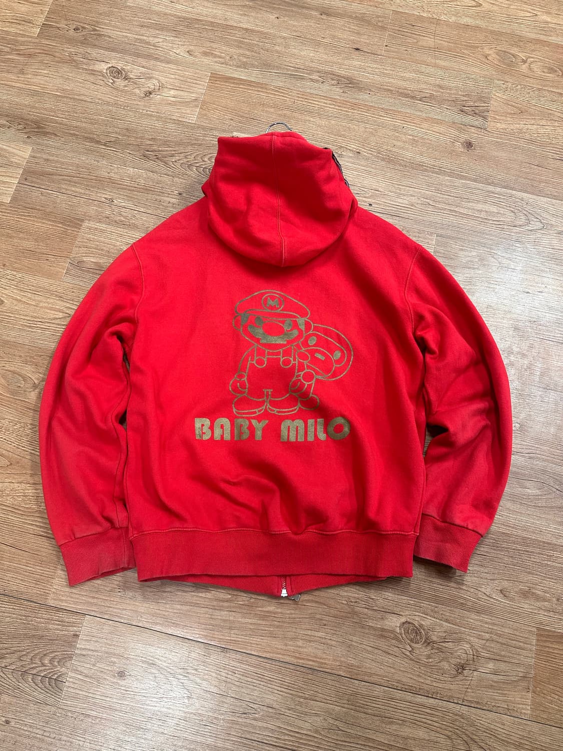 (XL)베이프 베이비마일로x슈퍼마리오 후드 집업 상품이미지9