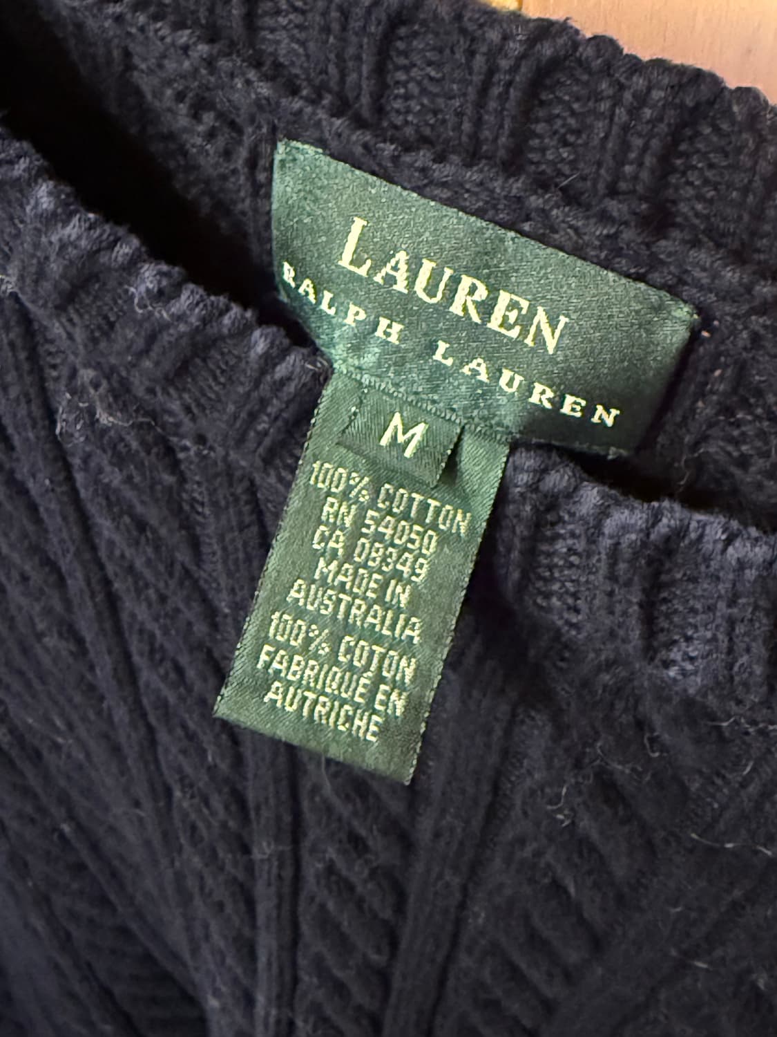 랄프로렌 네이비 코튼 니트 상품이미지2