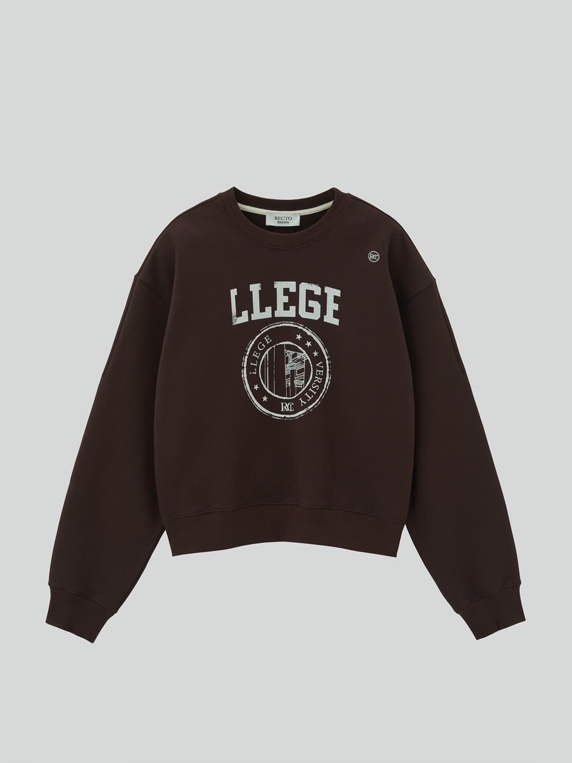 렉토 LLEGE BROWN 로고 맨투맨 브라운 상품이미지1