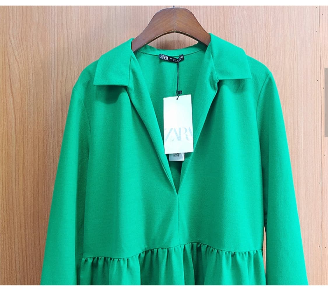 새제품~!!ZARA  초록 원피스 상품이미지3