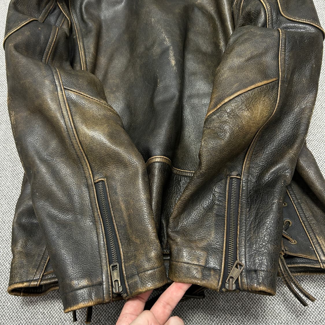 빅존 빈티지 바이커 소가죽 레더자켓(95) 상품이미지5