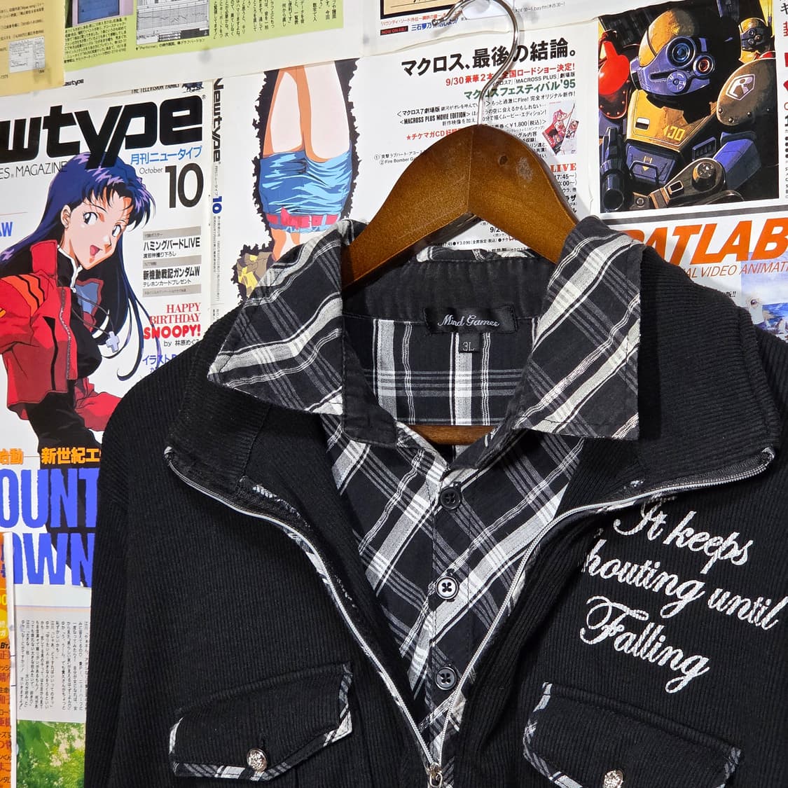 JPN 펑크 셔츠 레이어드 펑크 골지 롱슬리브 . 상품이미지3