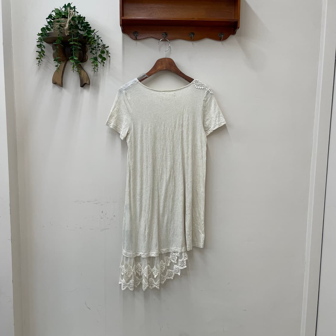 러블리 갸루 비대칭 레이스 반팔 원피스 상품이미지4