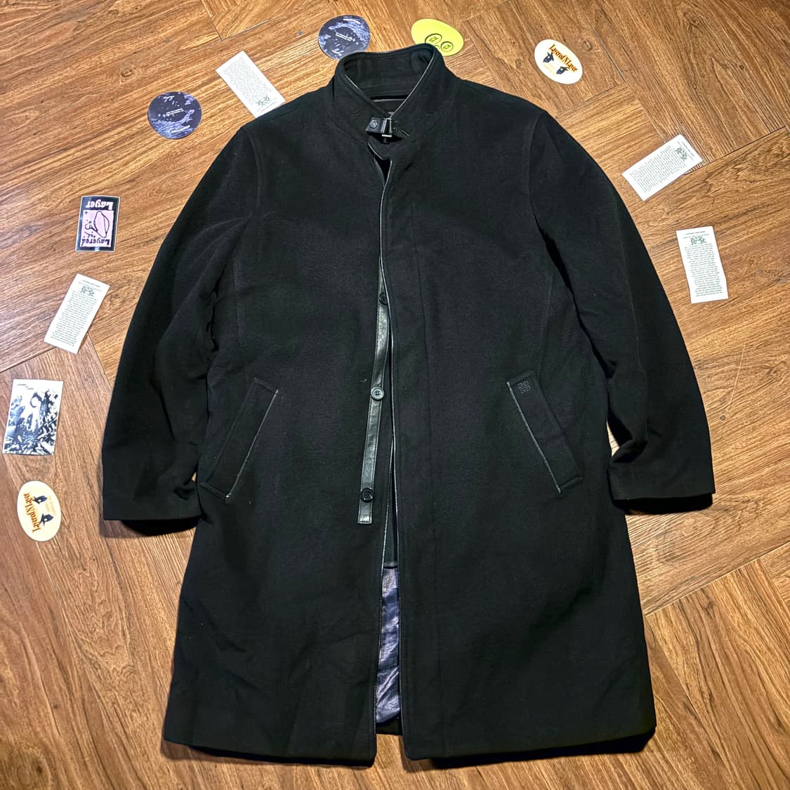 Givenchy high neck leather cashmere coat 상품이미지2