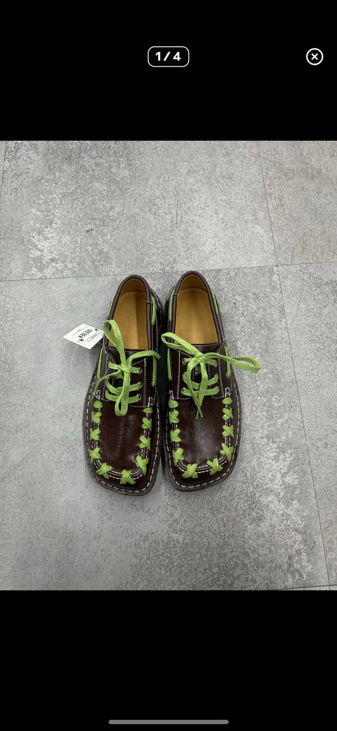 빈티지 캠퍼 에키 레이스업 브라운 레더 로퍼 A3461 상품이미지1