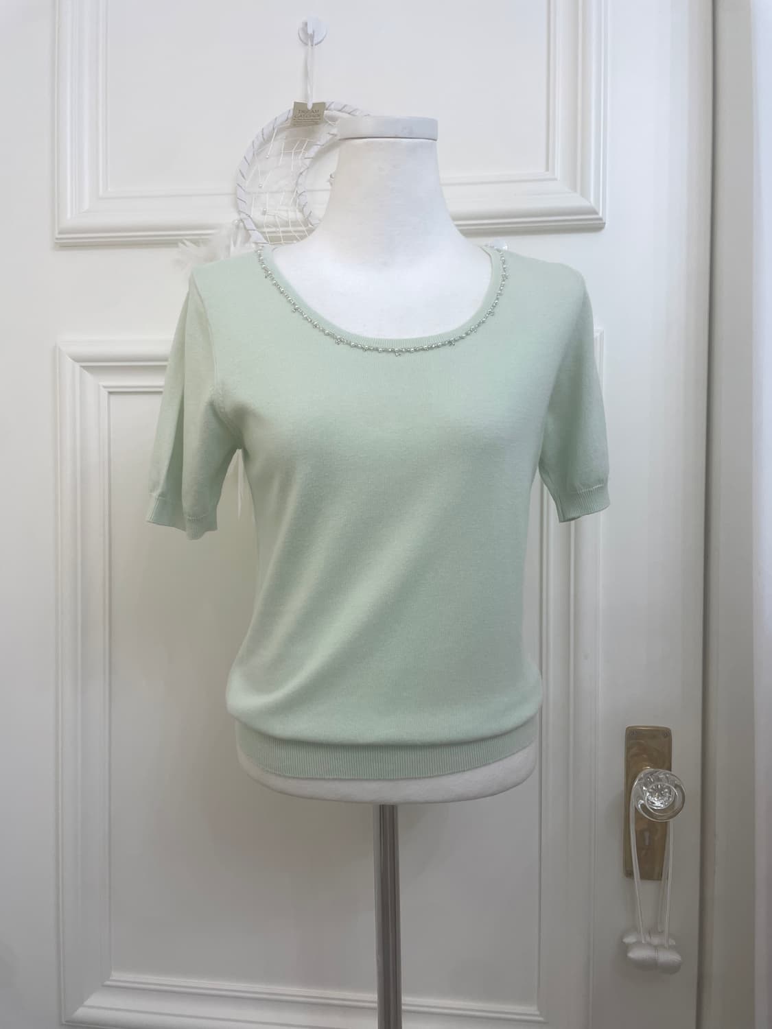 mint pearl point basic knit top 상품이미지1